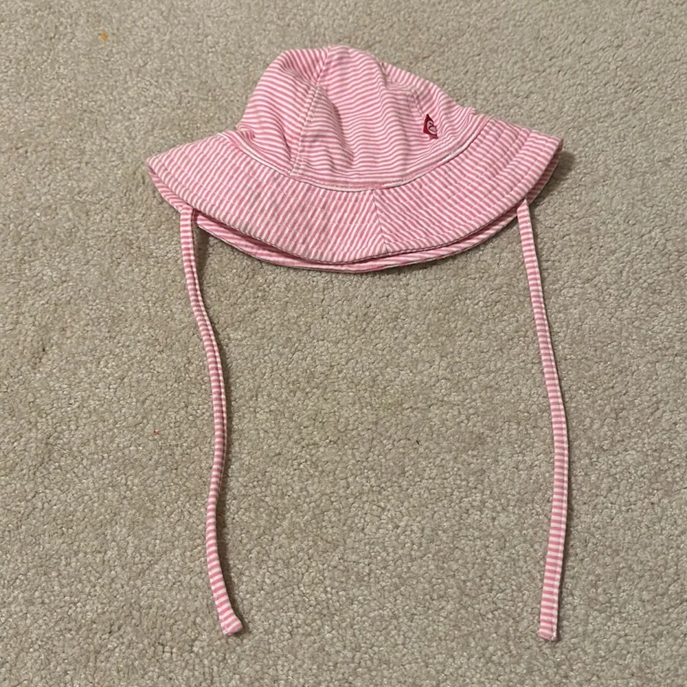 zutano pink striped bucket hat